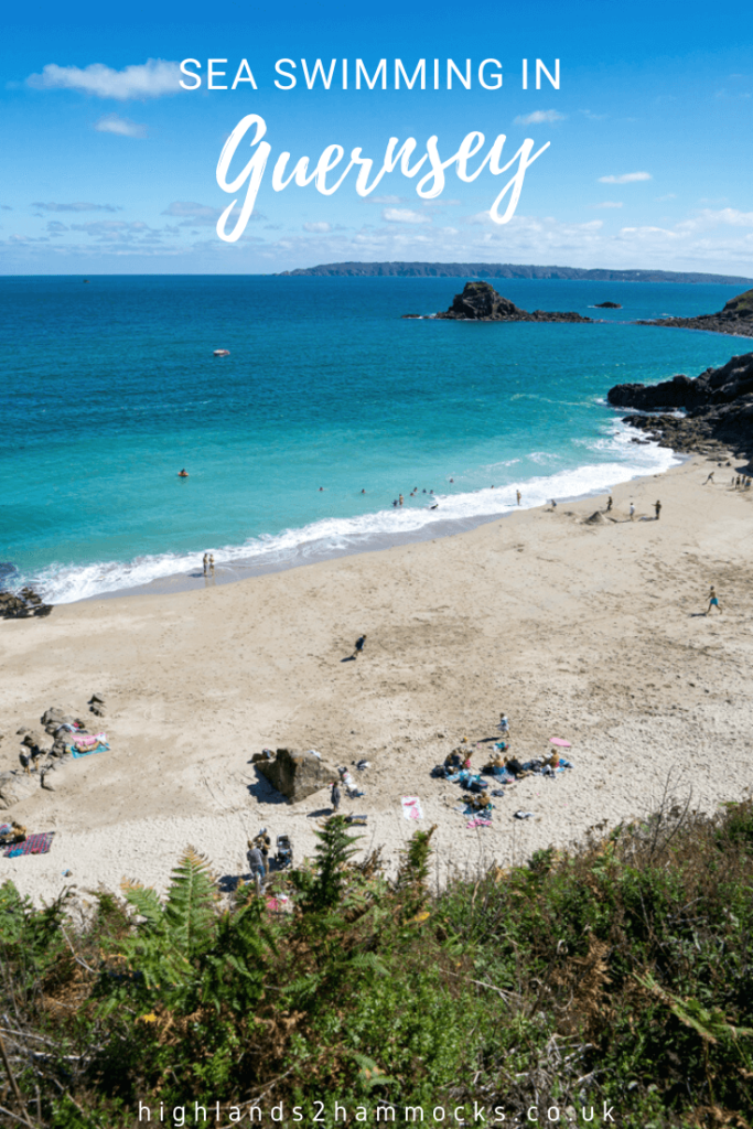 sea swimming in Guernsey pin