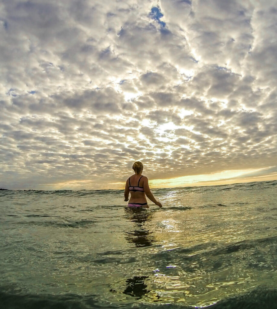 girl swimming in vazon