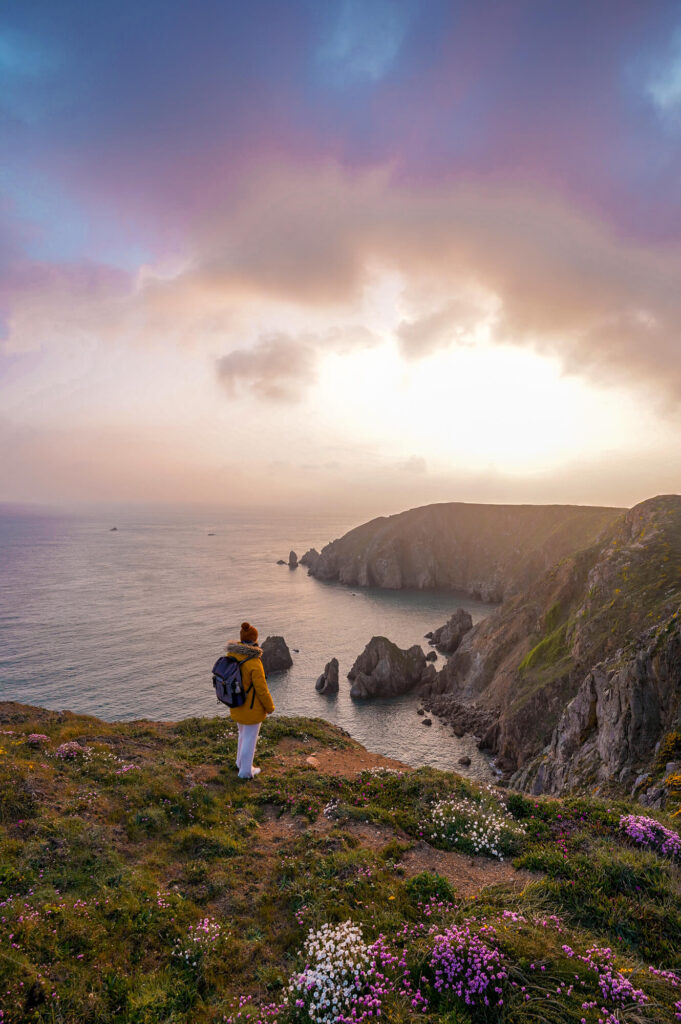 girl standing on cliff