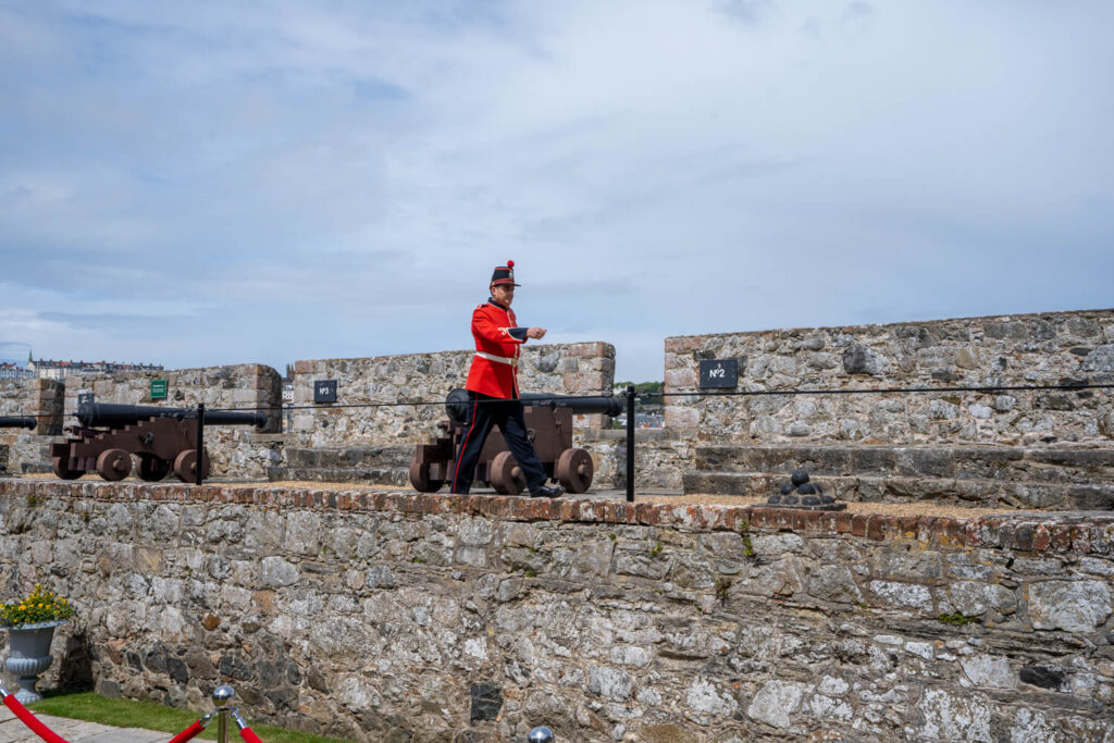 soldier walking to canon