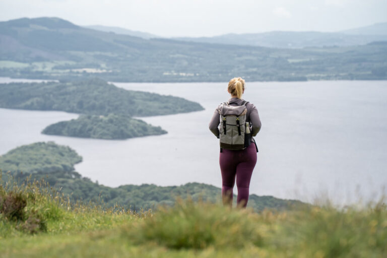 girl standing overlooking loch lomond