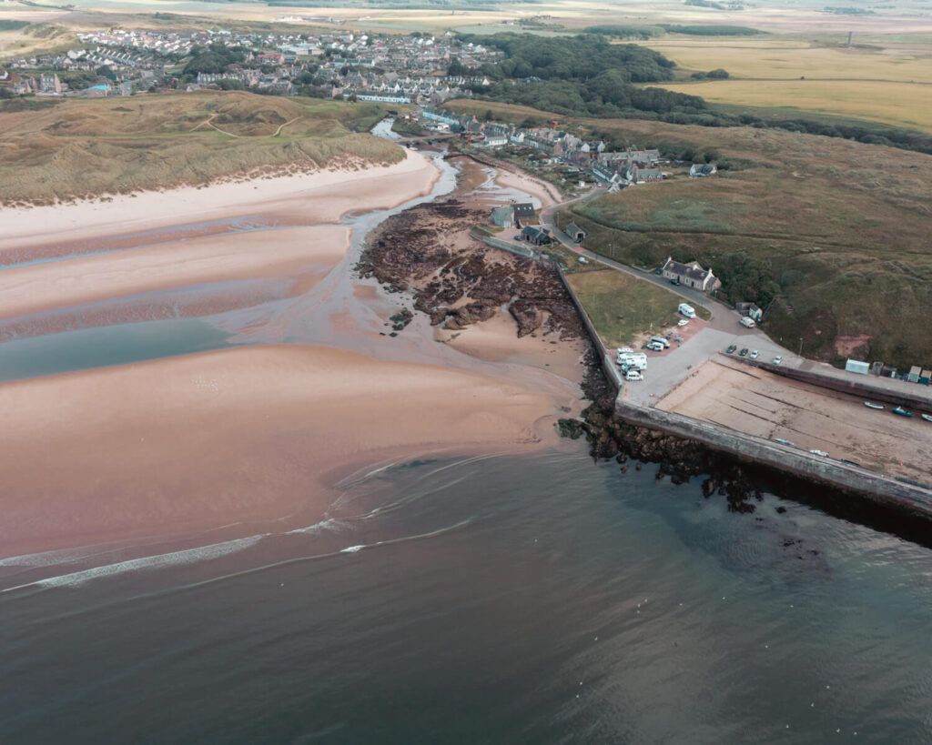 Cruden Bay drone shot