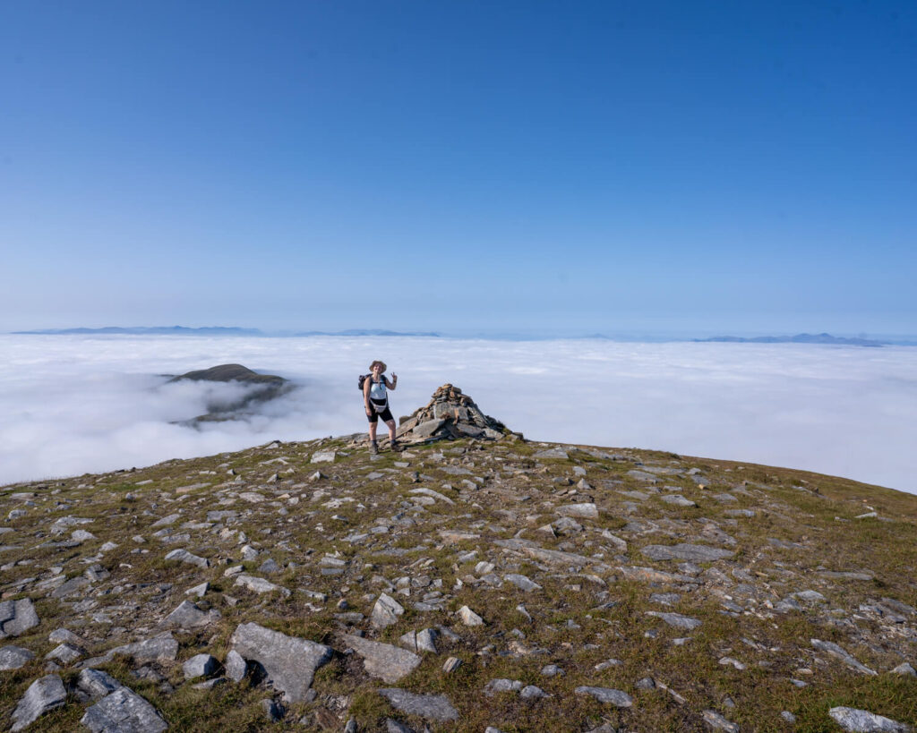 girl standing at An Cabar summit