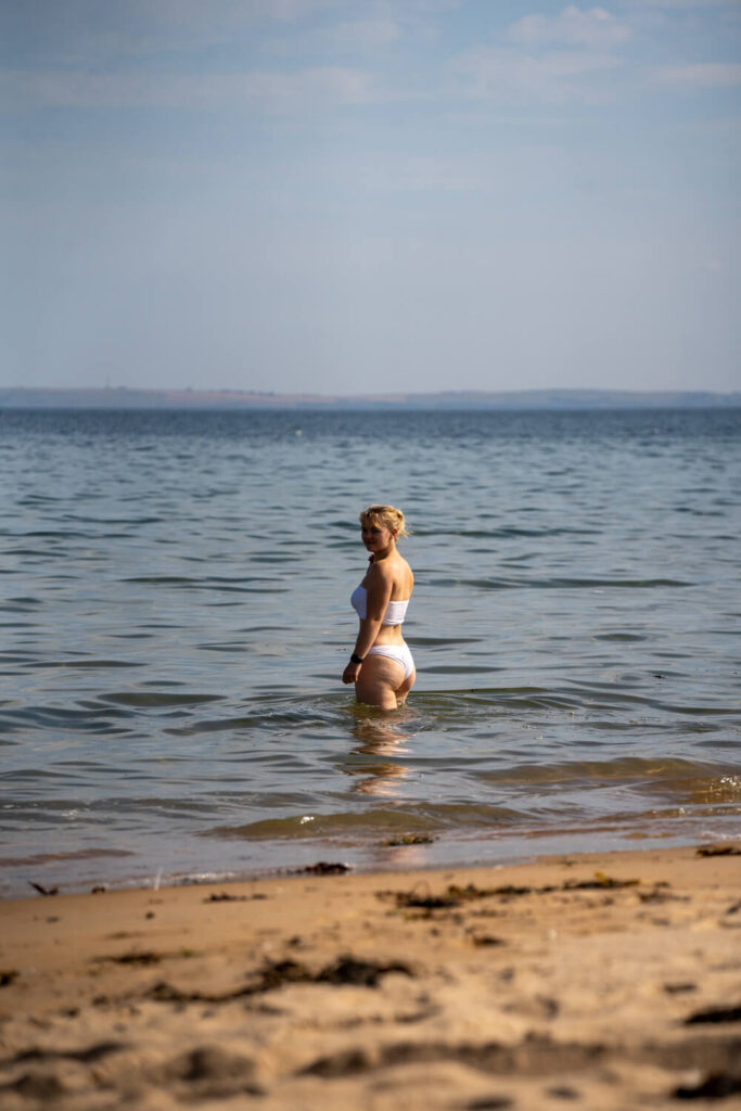 girl in water at embo beach