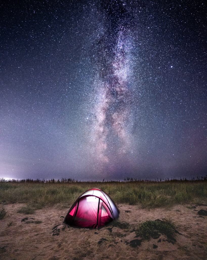 tent under stars and milkyway