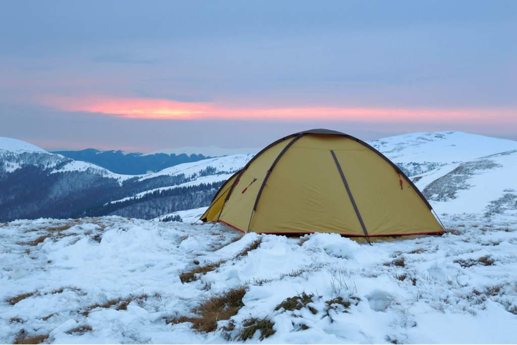 tent in the snow