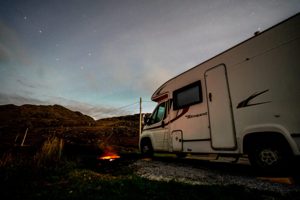 hints of aurora above our van at loch maree