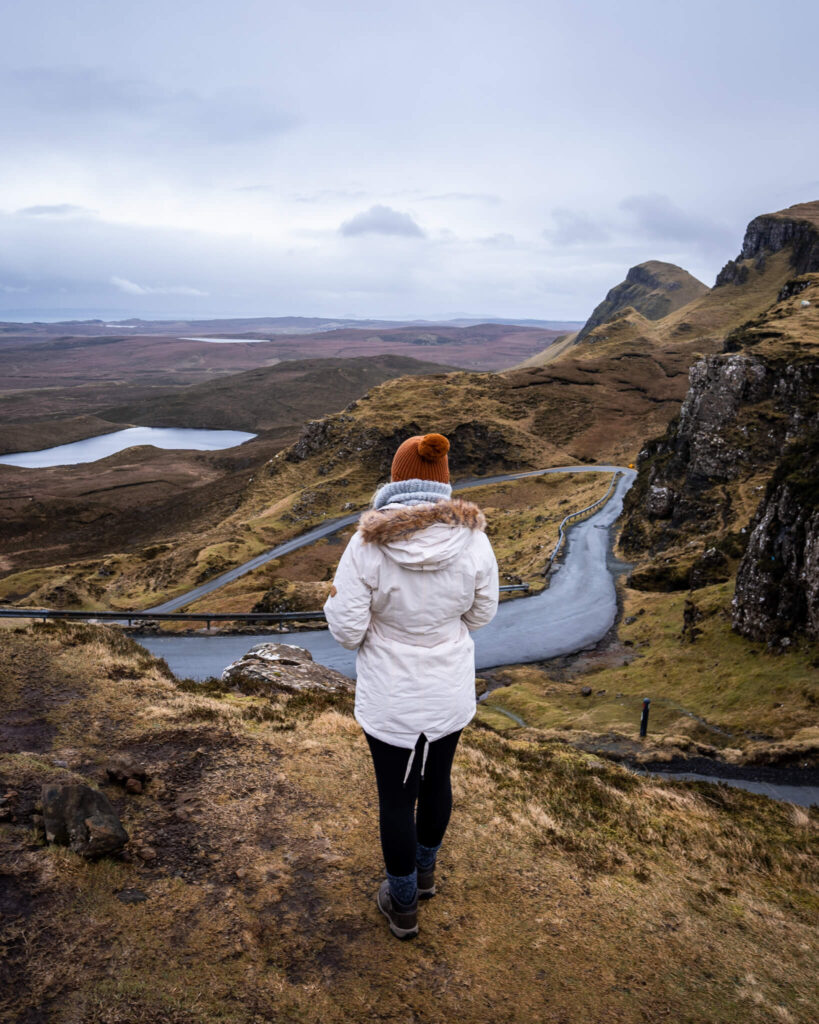 girl looking our at quiraing