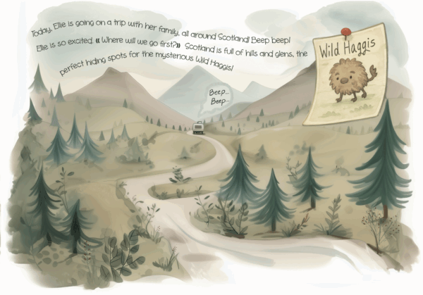 Ellie the Motorhome on the Hunt for Wild Haggis Childrens Book